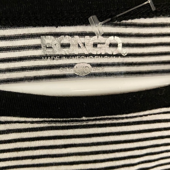 Tunic length black and white stripped top. - Picture 3 of 4